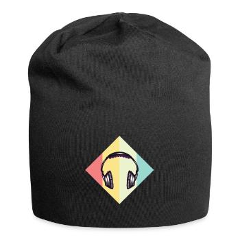 Kopfhörer - Jersey-Beanie - Schwarz - Vorne