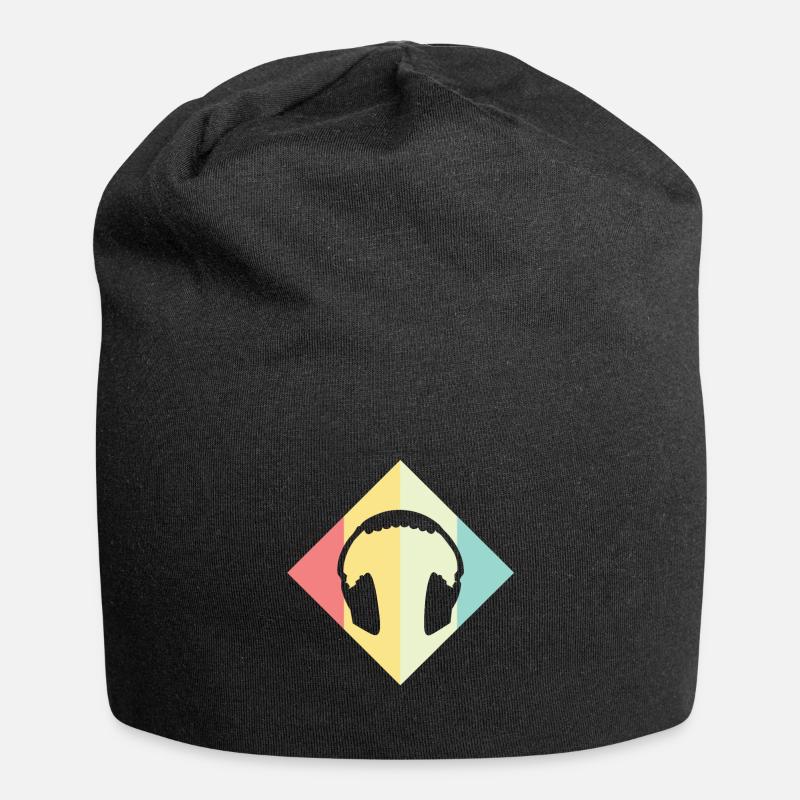 headphone - Jersey Beanie - black