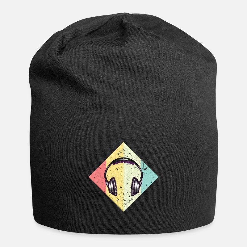 Musik Kopfhörer - Jersey-Beanie - Schwarz