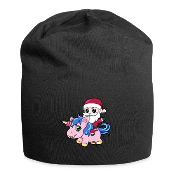 Santa Unicorn Santa Claus gift daughter - Jersey Beanie - black - Front