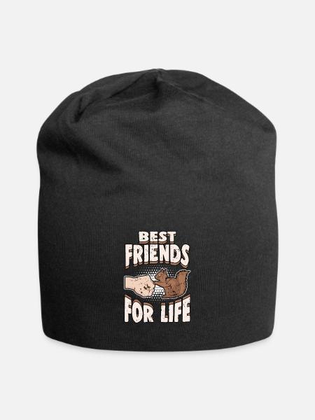 squirrel - Jersey Beanie - black