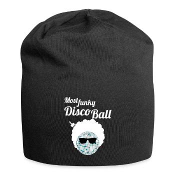 Funky Disco Ball Afro Glasses Afro Comb Party Shirt - Jersey Beanie - black - Front