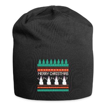 Weihnachts T-Shirt - Jersey-Beanie - Schwarz - Vorne