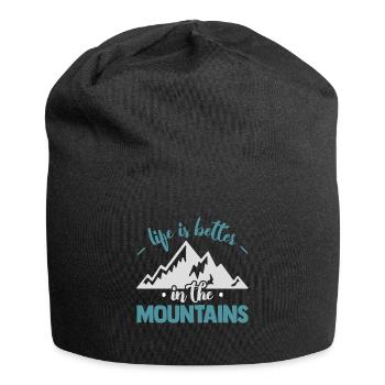 Life is better in the mountains Switzerland - Jersey Beanie - black - Front
