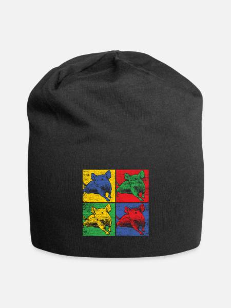 Maus Tier - Jersey-Beanie - Schwarz