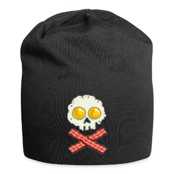 Eggs with Bacon Skull Skull Breakfast Skeleton - Jersey Beanie - black - Front