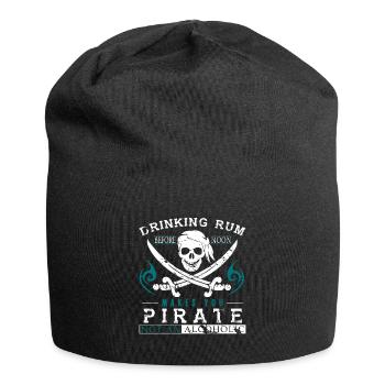 Rum trinken macht dich zu einem Piraten Geschenk - Jersey-Beanie - Schwarz - Vorne