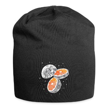 The moon is an orange! moon orange - Jersey Beanie - black - Front