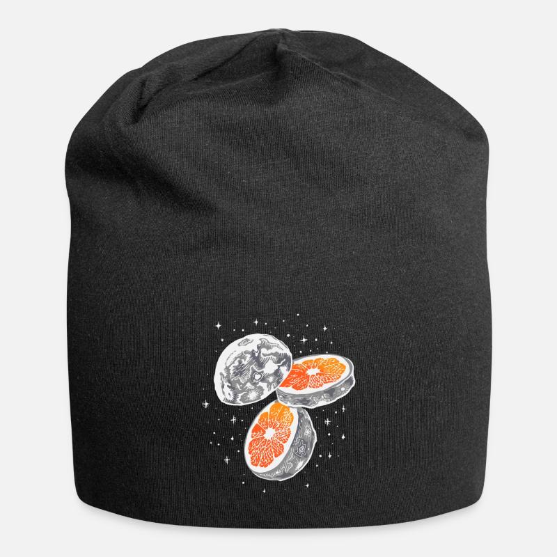 Der Mond ist eine Orange! moon orange - Jersey-Beanie - Schwarz