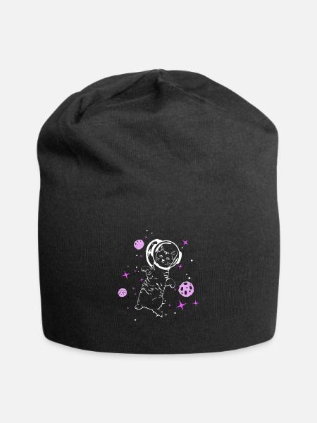 Katze Weltall Astronaut lustige Kater All Physik - Jersey-Beanie - Schwarz