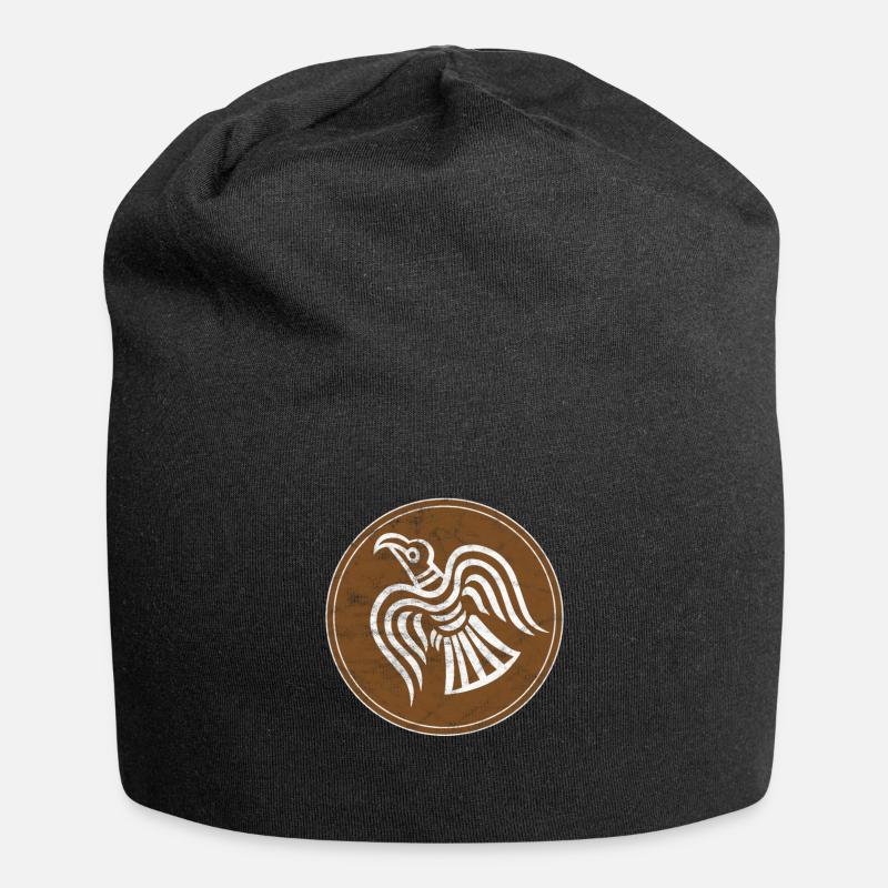 Wikinger Frühmittelalter Reenactment Rabe - Jersey-Beanie - Schwarz
