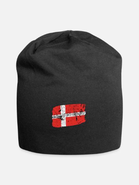 Dänemark Flagge mit Fahrrädern geschenk - Jersey-Beanie - Schwarz