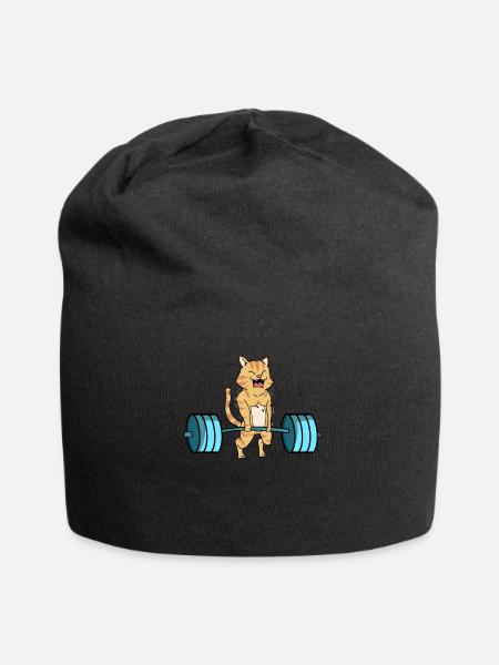 Cadeau de musculation haltère haltérophilie - Bonnet en jersey - noir
