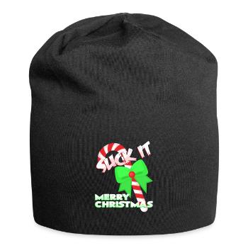 Candy Cane Christmas - Jersey Beanie - black - Front
