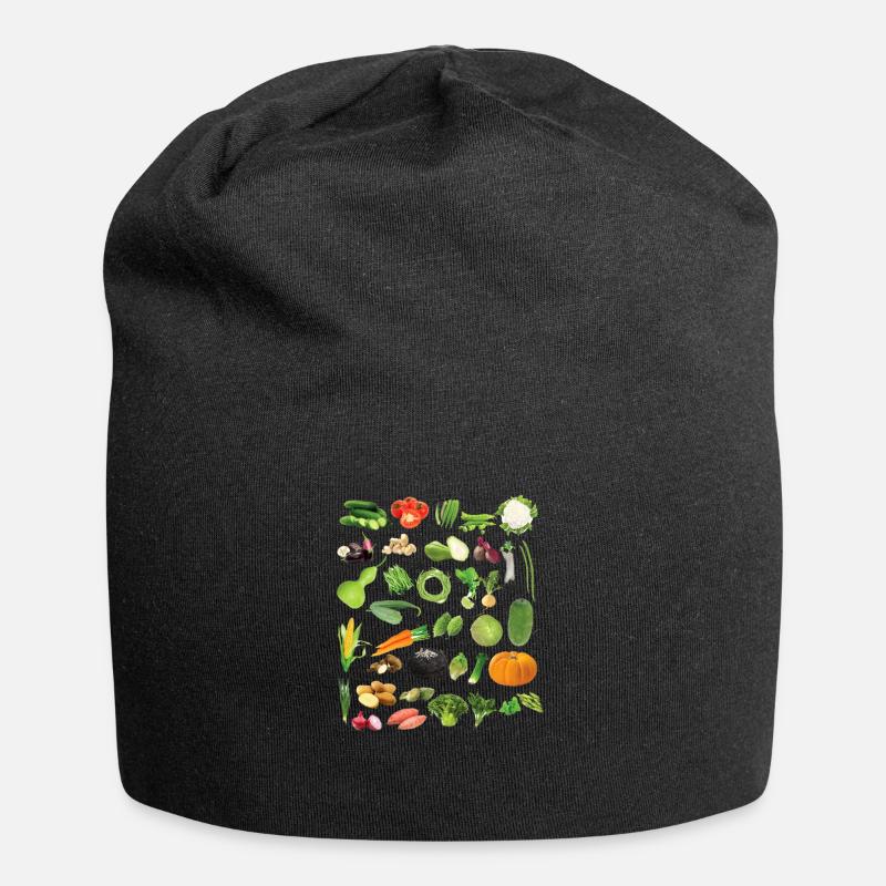 Alle Arten von Gemüse - Jersey-Beanie - Schwarz