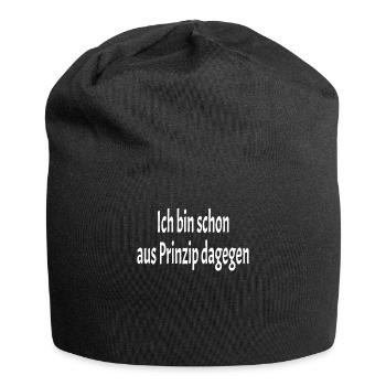 Je suis contre en principe - Bonnet en jersey - noir - Devant