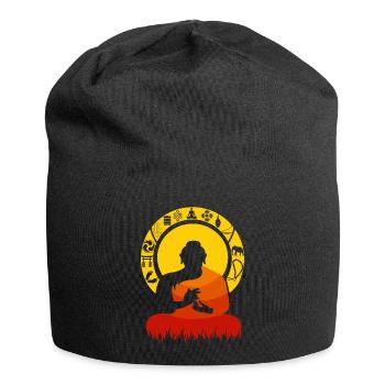 Symboles de Bouddha - Bonnet en jersey - noir - Devant