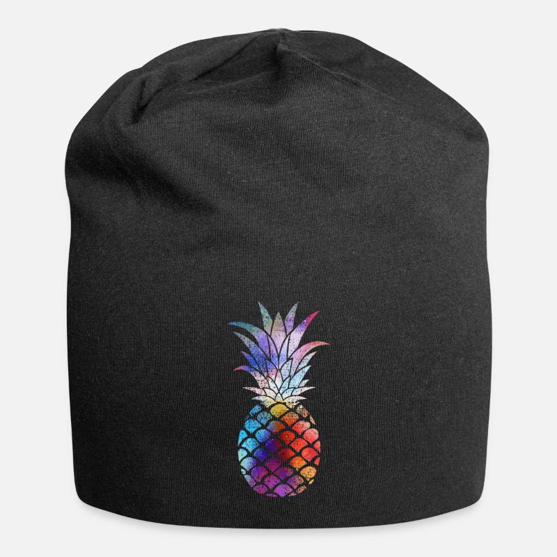 Ananas Abstrakt - Jersey-Beanie - Schwarz