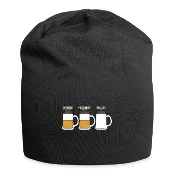 Realists Quote TShirt Design Beer Glass - Jersey Beanie - black - Front