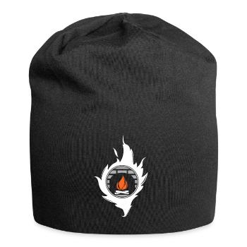Kamin Feuer Geschenk Weihnachten - Jersey-Beanie - Schwarz - Vorne