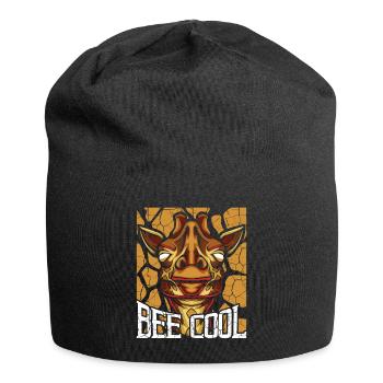 Motif de girafes - Bonnet en jersey - noir - Devant