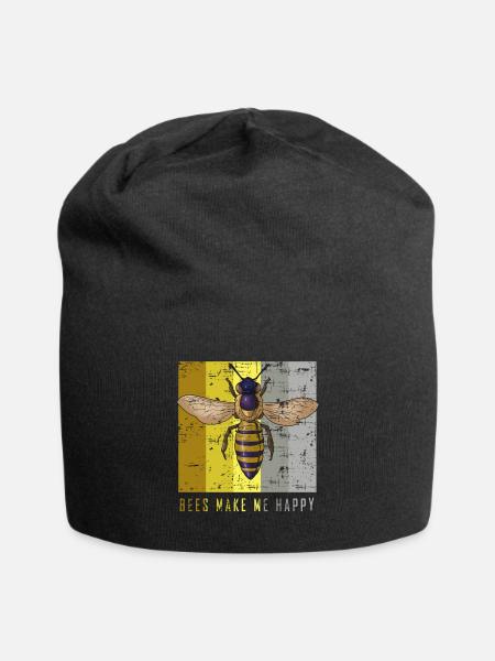 Biene - Jersey-Beanie - Schwarz