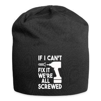 Craftsman repair DIY technician gift - Jersey Beanie - black - Front