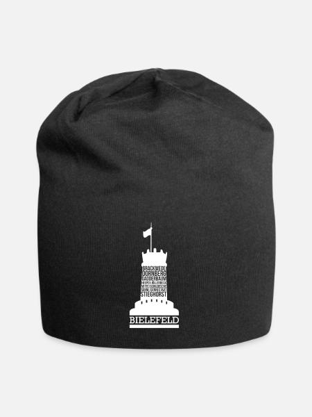 Bielefelder Bezirke mit Sparrenburg - Jersey-Beanie - Schwarz
