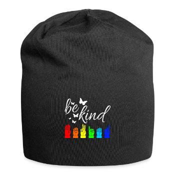 Langue des signes de la langue des signes ASL - Bonnet en jersey - noir - Devant