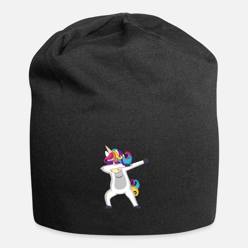 Einhorn Dab Sonnenbrille Bunt - Jersey-Beanie - Schwarz