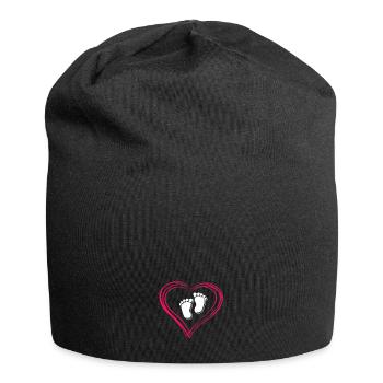 Cadeau de grossesse bébé bébé pieds chemise - Bonnet en jersey - noir - Devant