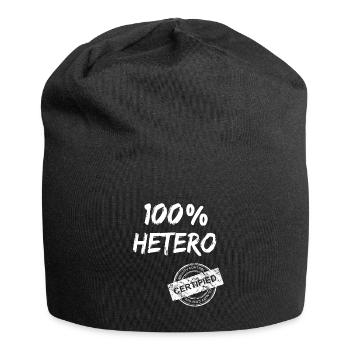 Straight 100% hetero man and woman tested - Jersey Beanie - black - Front
