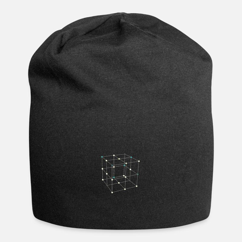 Geometrische Formen Vierecke - Jersey-Beanie - Schwarz