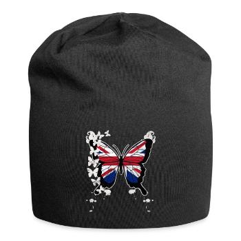 Schmetterling Union Jack - Jersey-Beanie - Schwarz - Vorne