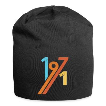 1971 vintage retro birthday - Jersey Beanie - black - Front