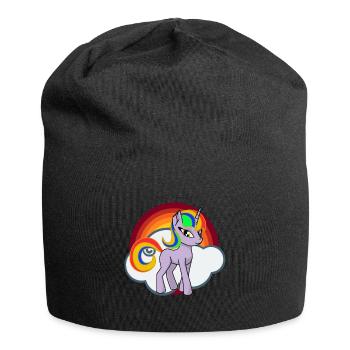 Einhorn - Unicorn - Jersey-Beanie - Schwarz - Vorne