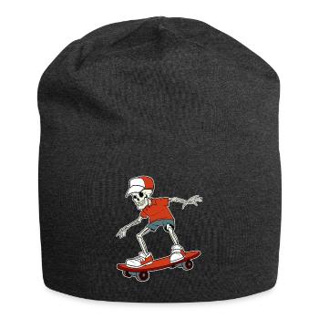 Skateboard Skeleton Skeleton Skater Bone Ollie - Jersey Beanie - charcoal grey - Front