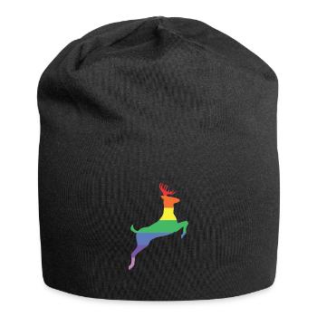 Rainbow Deer Gift Coloré Pride CSD - Bonnet en jersey - noir - Devant