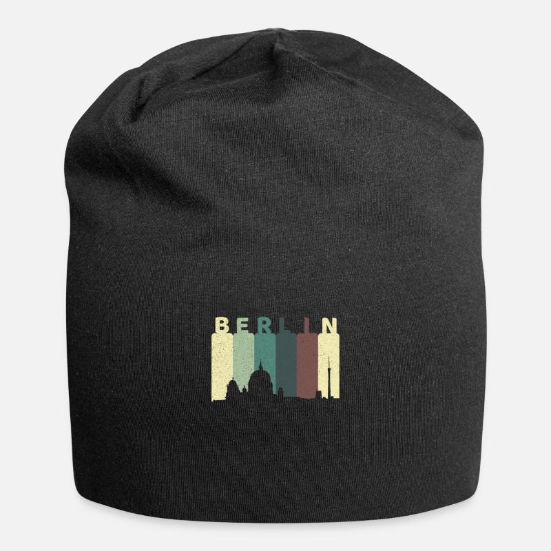Berlin Skyline - Jersey-Beanie - Schwarz