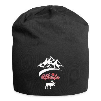 Alberta Canada White Moose Gift - Jersey Beanie - black - Front
