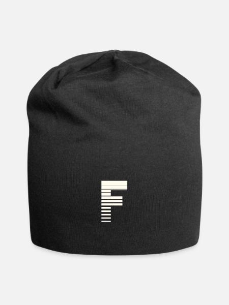 Lettre f - Bonnet en jersey - noir