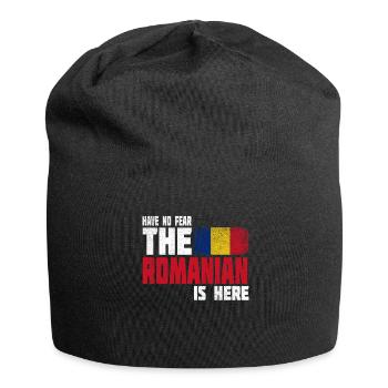 Idée cadeau cadeau bannière bannière Roumanie - Bonnet en jersey - noir - Devant