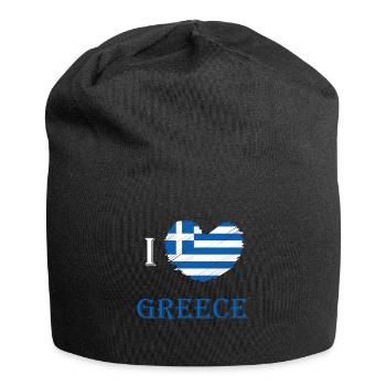 J'aime la Grèce (Grèce) - Bonnet en jersey - noir - Devant