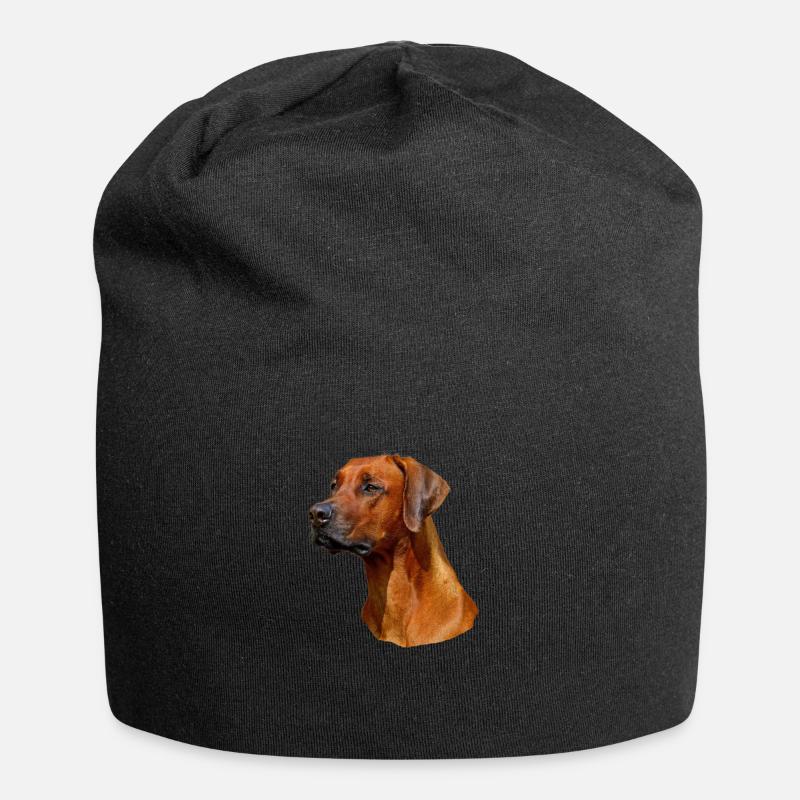 Portrait eines Rhodesian Ridgeback - Jersey-Beanie - Schwarz