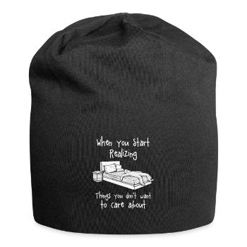 Sad "When you start Realizing Things" design - Jersey Beanie - black - Front