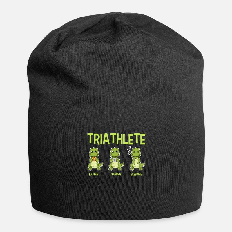 Jeu de triathlète dinosaure T-Rex - Bonnet en jersey - noir