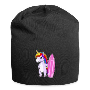 Licorne surfeur licorne surf surfeur créature mythique - Bonnet en jersey - noir - Devant
