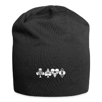 Croix spade cœur vérifier comme un crâne - Bonnet en jersey - noir - Devant