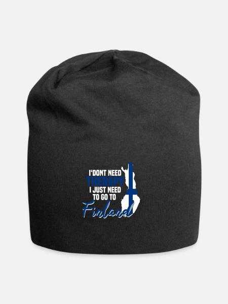 Finnland Therapie - Jersey-Beanie - Schwarz