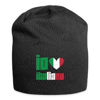 Cadeau Italie coeur italien J'aime les vacances - Bonnet en jersey - noir - Devant